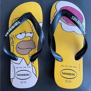 Havaianas unisex Simpsons Flip-Flop (Size :USA 3/4Y EUR 35/36)